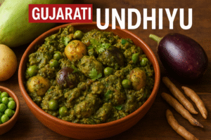 उंधियू रेसिपी हिन्दी में! गुजराती स्वादिष्ट और पारंपरिक उंधियू रेसिपी।