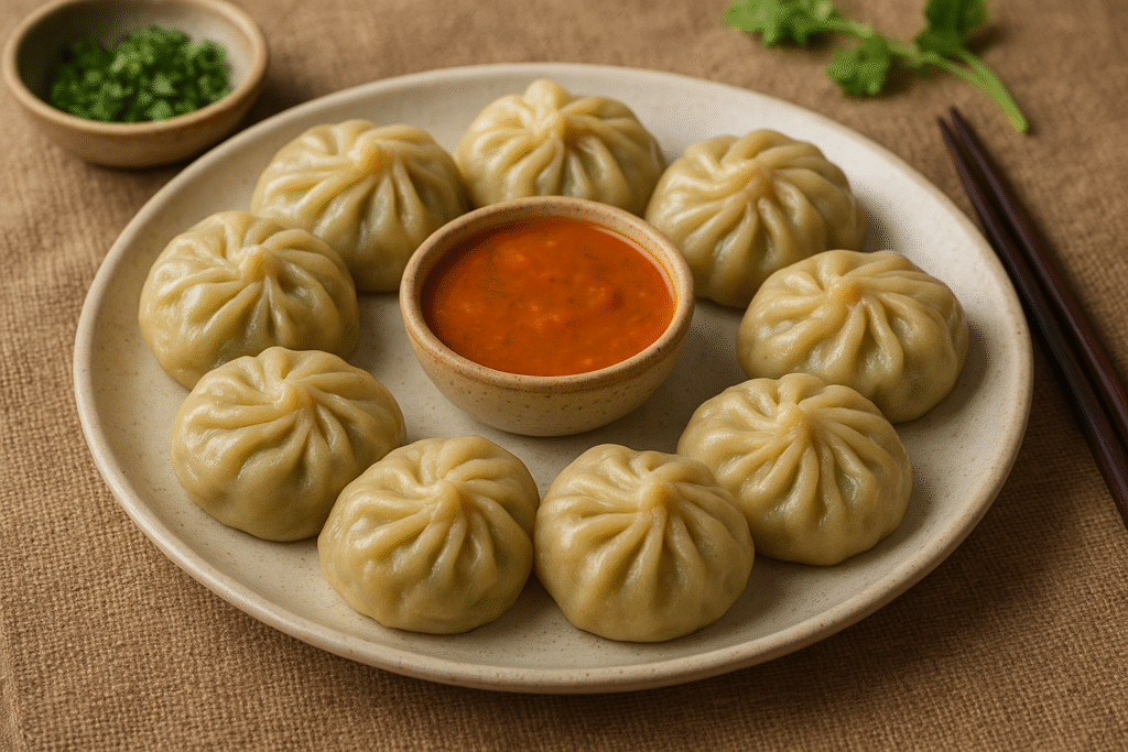 Vegetarian momos recipe in hindi.घर पर बनाएं वेजेटेरियन स्ट्रीट फूड जैसे मोमोज ।