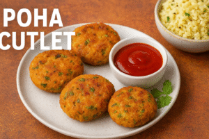 Poha Cutlet Recipe In Hindi.शाम की चाय के साथ हेल्थी पोहा कटलेट रेसिपी।