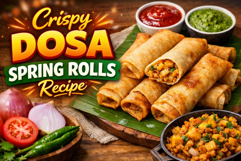Crispy Dosa Spring Rolls Recipe