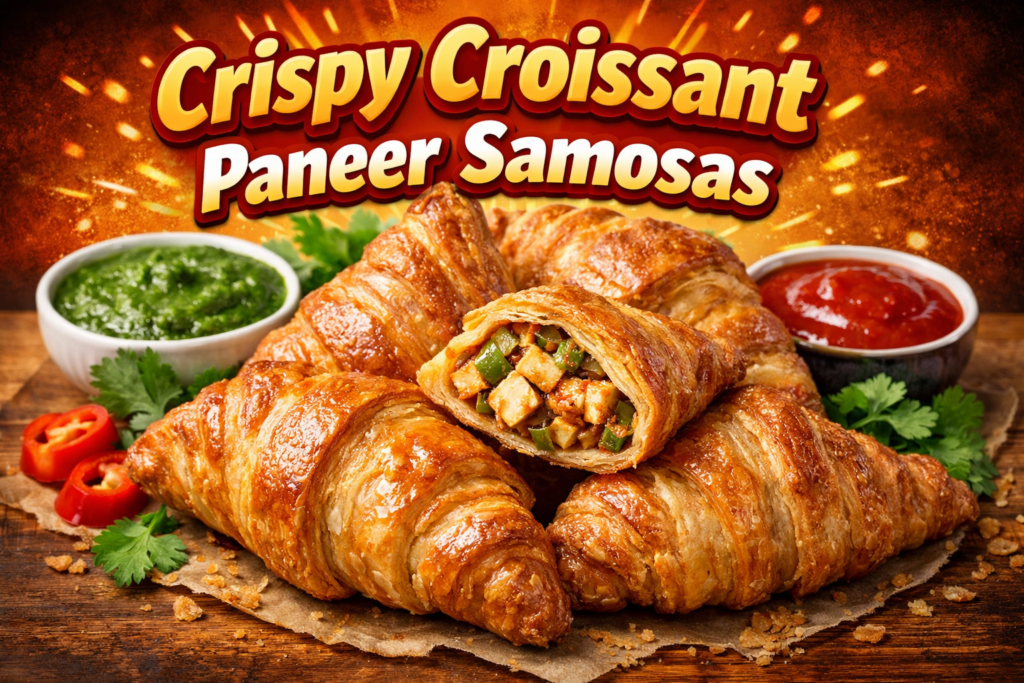 Crispy Croissant Paneer Samosas :