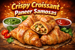 Crispy Croissant Paneer Samosas :