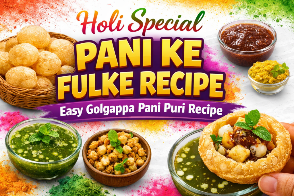 Holi Special Pani Ke Fulke Recipe | Easy Golgappa Pani Puri Recipe for Festive Parties