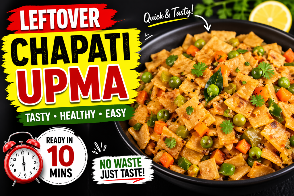 Leftover Chapati Upma Recipe: Quick & Tasty Breakfast Idea (Step-by-Step Guide)