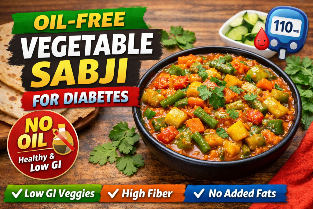 Oil-Free Vegetable Curry for Diabetes: Healthy No-Oil Sabji Recipe for Sugar Patients (Low GI & Easy)