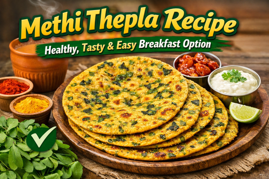 Methi Thepla Recipe (Gujarati Fenugreek Flatbread) – Healthy, Tasty & Easy Breakfast Option