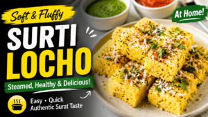 Surti Locho Recipe – How to Make Soft & Fluffy Steamed Chickpea Snack from Surat at Home